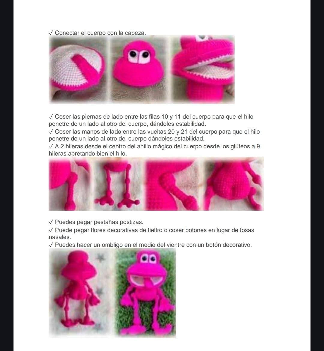 Patrón Gratis para Tejer Rana Amigurumi en PDF