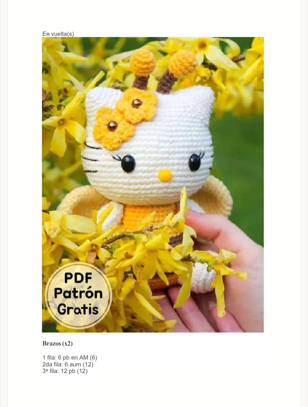 Patrón gratuito de amigurumi abeja adorable para tejedores creativos
