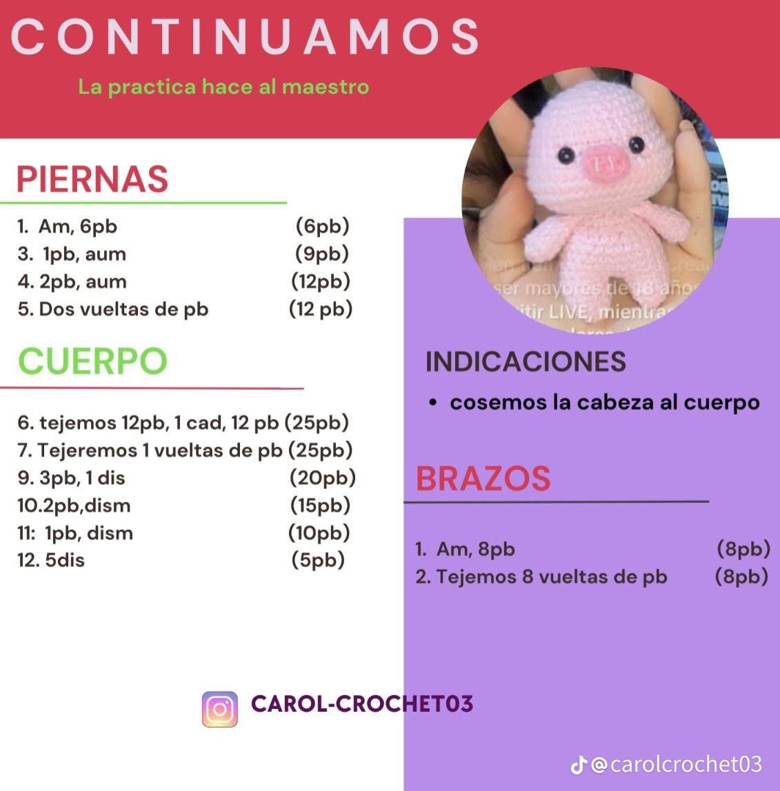 Patrón gratuito de amigurumi: Cerdito del bosque adorable