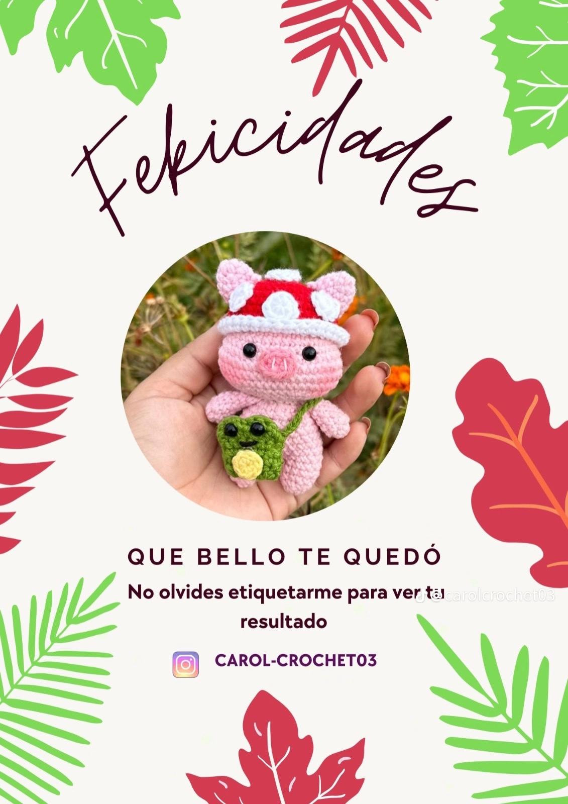 Patrón gratuito de amigurumi: Cerdito del bosque adorable