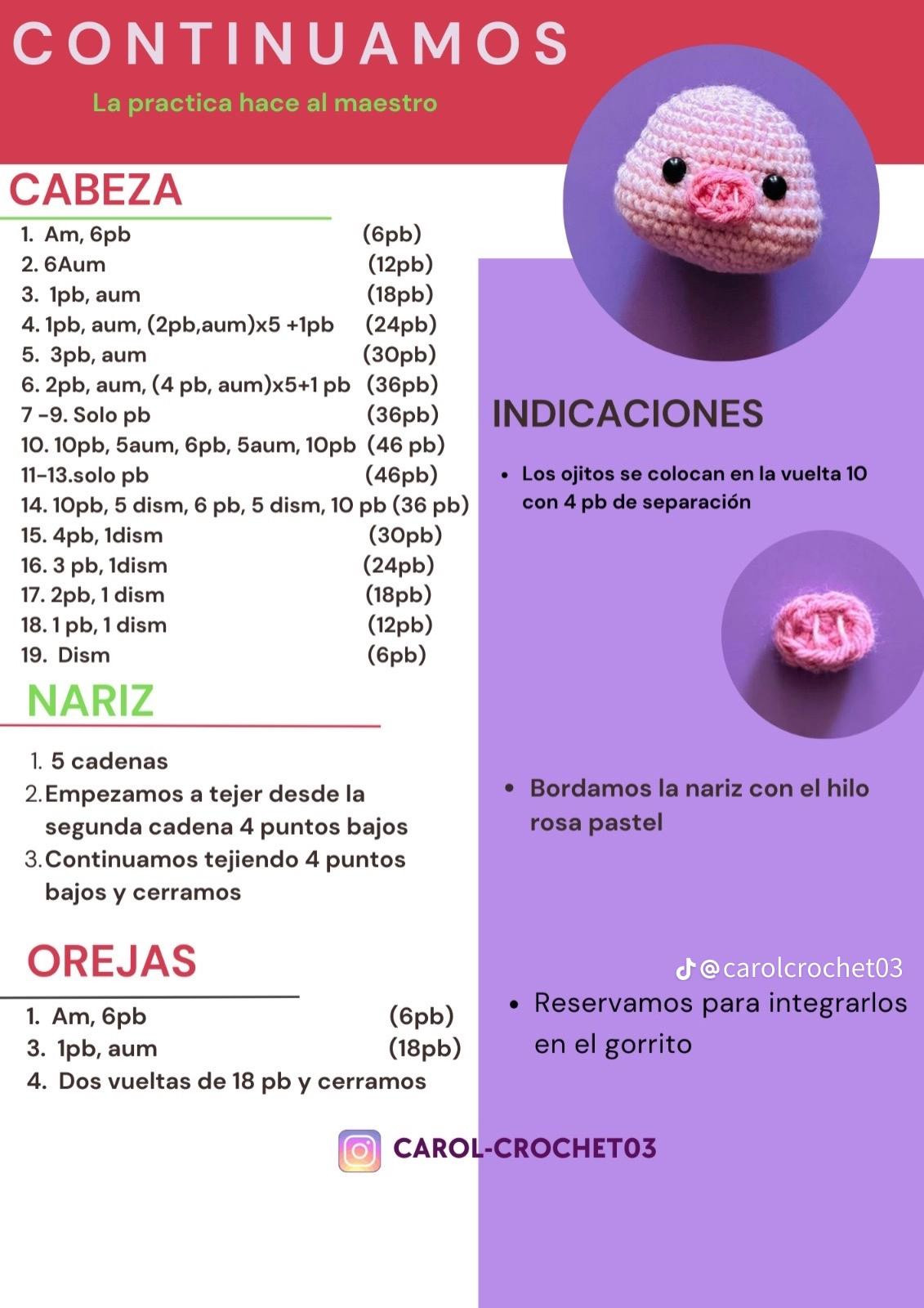 Patrón gratuito de amigurumi: Cerdito del bosque adorable