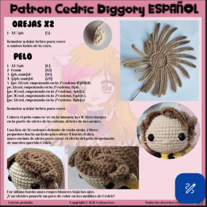 Patrón gratuito de amigurumi de Cedric Diggory para los fanáticos de Harry Potter