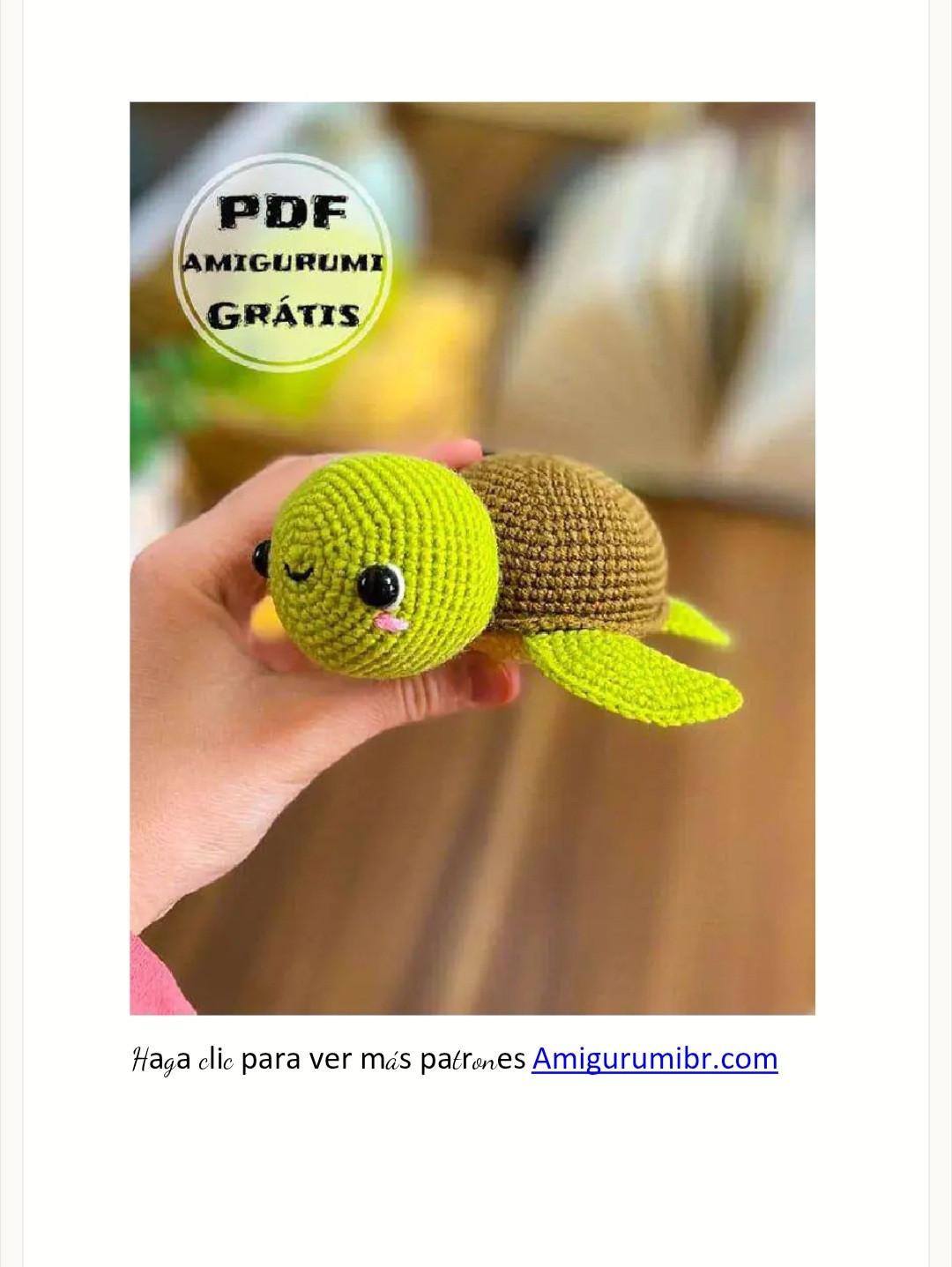 Patrón gratuito de amigurumi de tortuga de ganchillo fácil de seguir