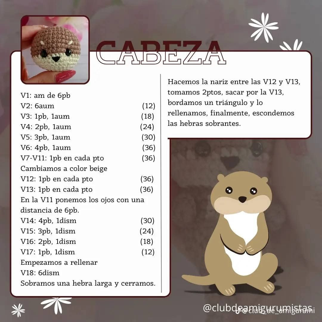Patrón gratuito de amigurumi nutria para tejedores apasionados