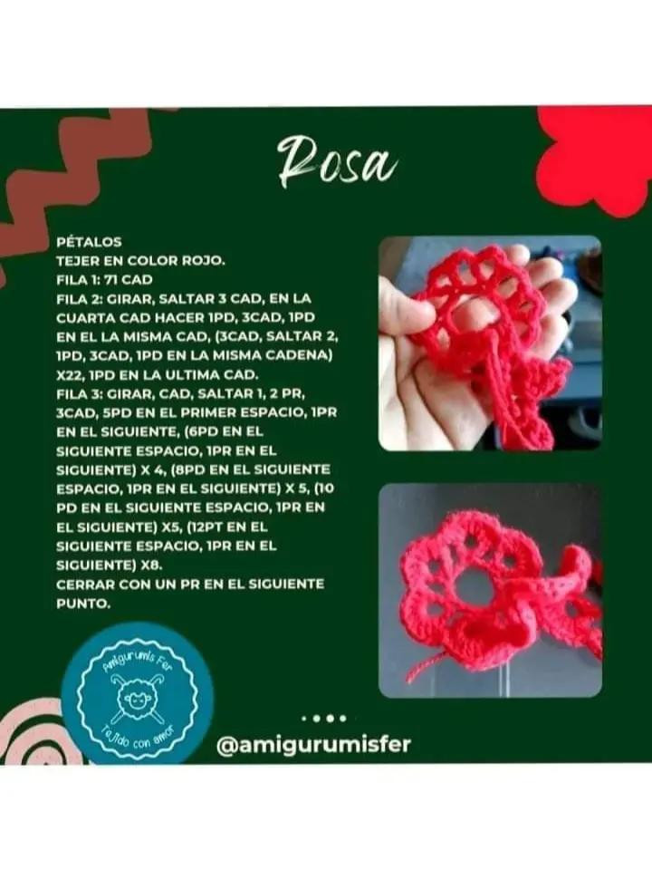 Patrón gratuito de crochet para hacer una rosa hermosa