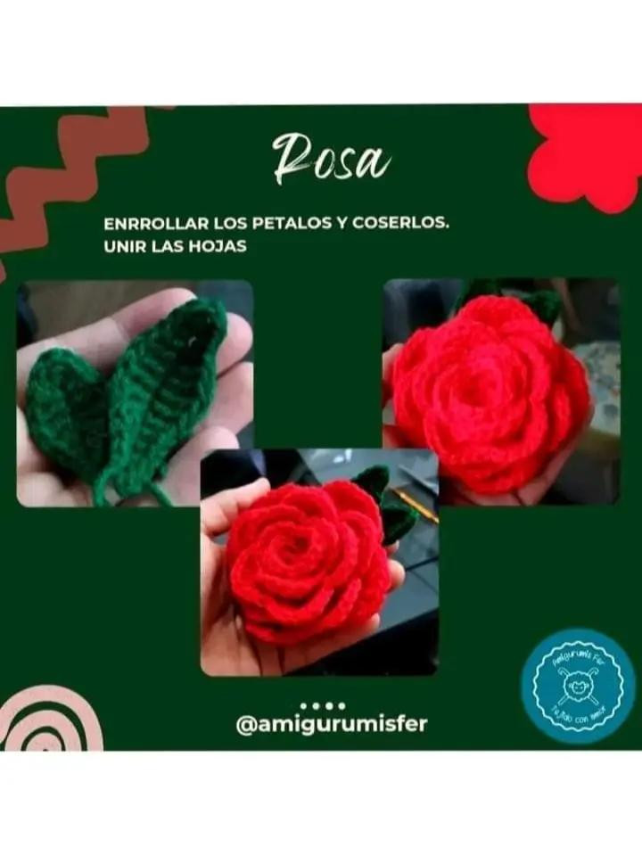 Patrón gratuito de crochet para hacer una rosa hermosa