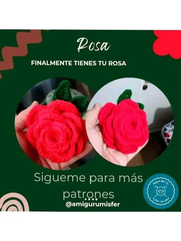 Patrón gratuito de crochet para hacer una rosa hermosa