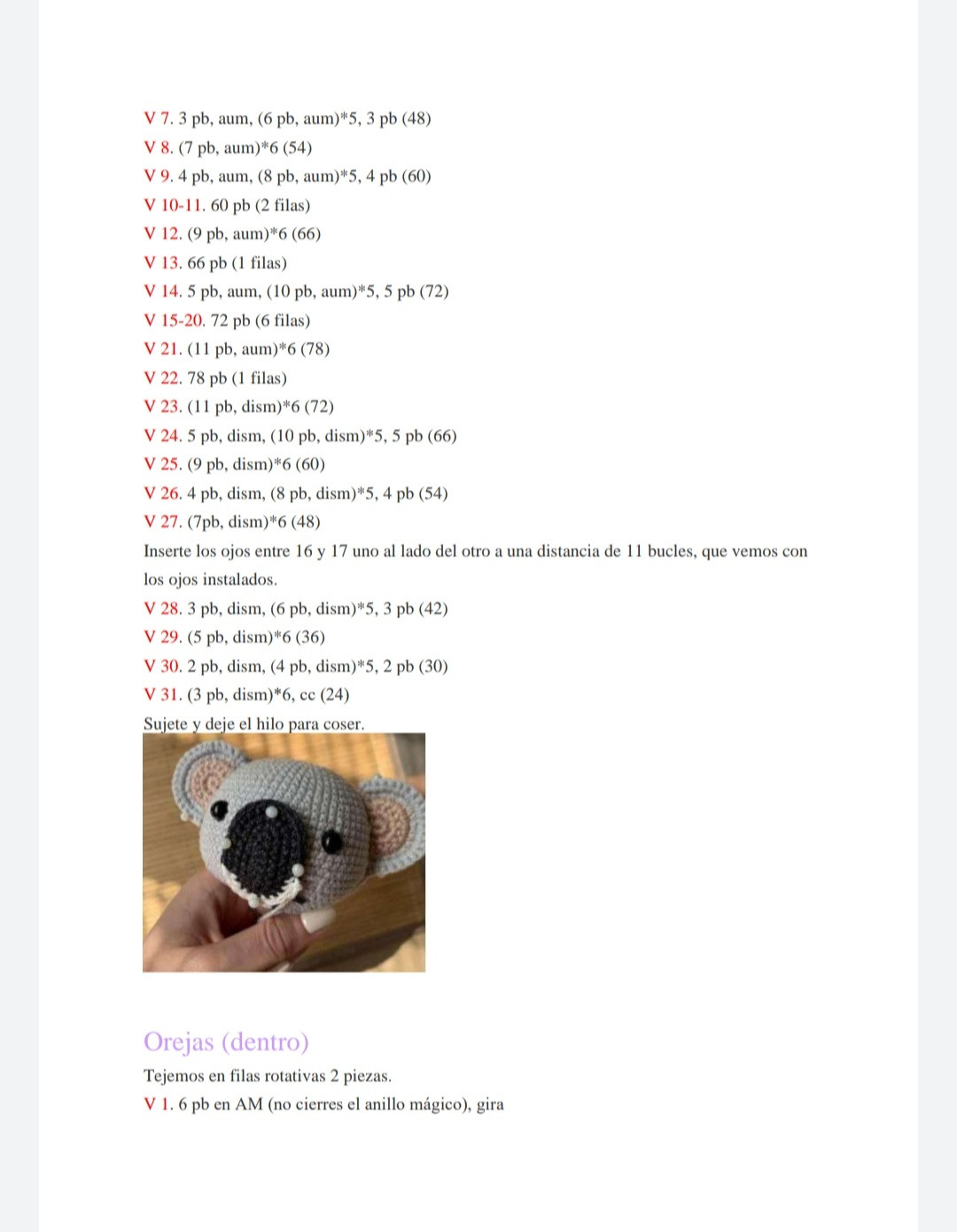 Patrón gratuito en PDF para tejer un adorable koala a crochet.