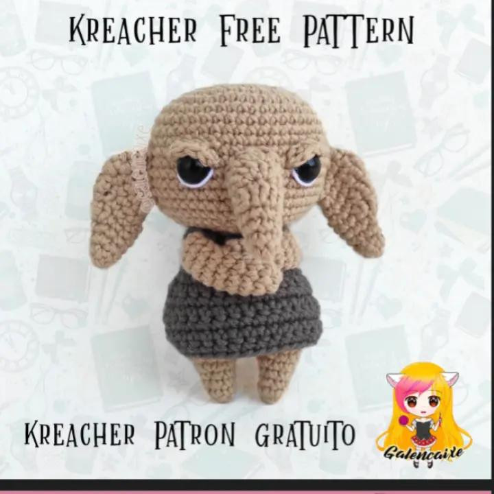 Patrón gratuito para tejer amigurumi de personaje con orejas grandes