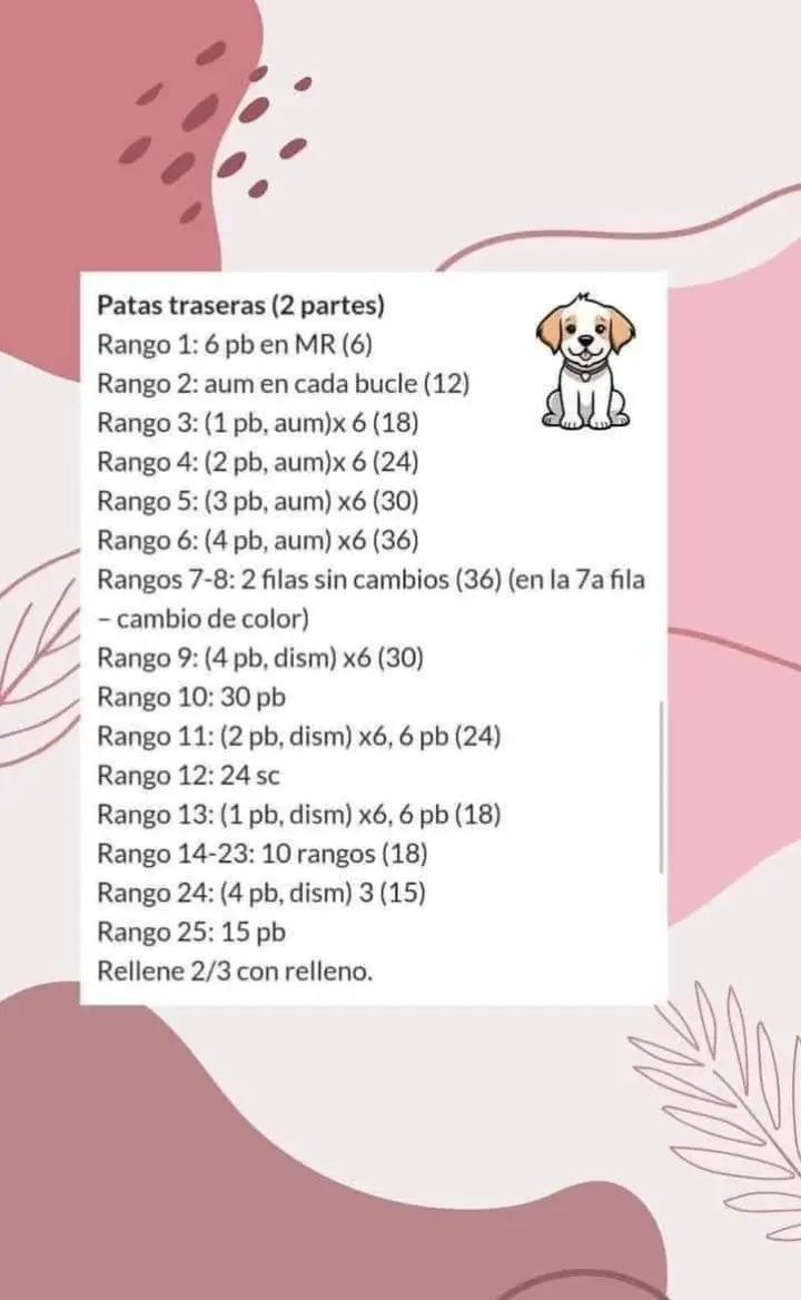 Patrón gratuito para tejer un adorable perrito de amigurumi