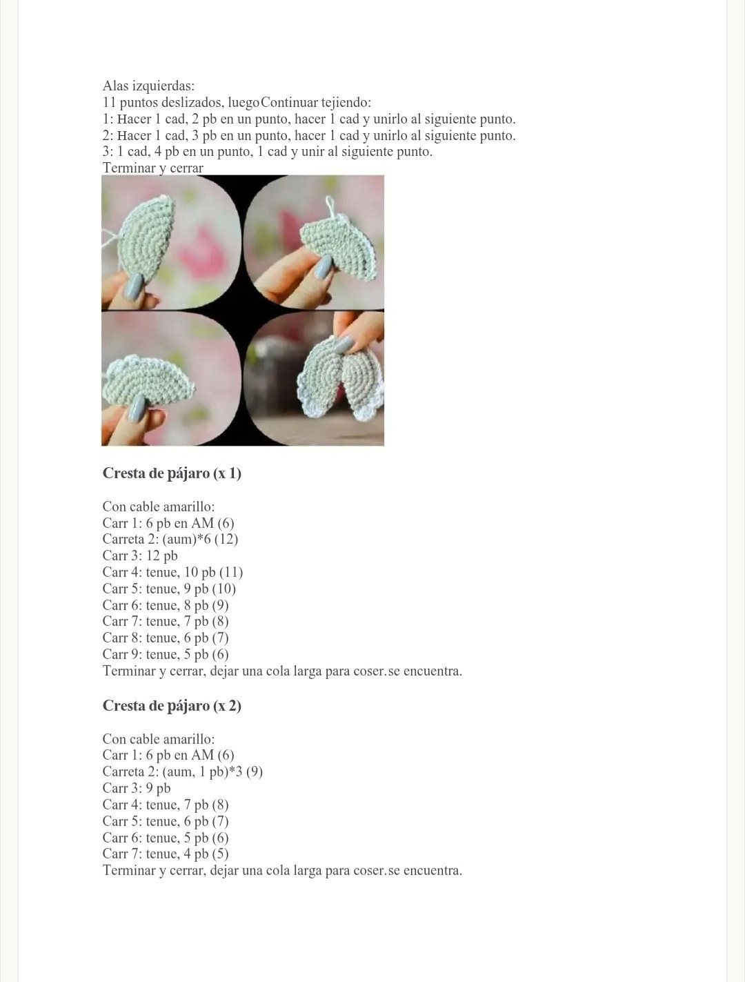 Patrón gratuito para tejer un loro amigurumi encantador en PDF