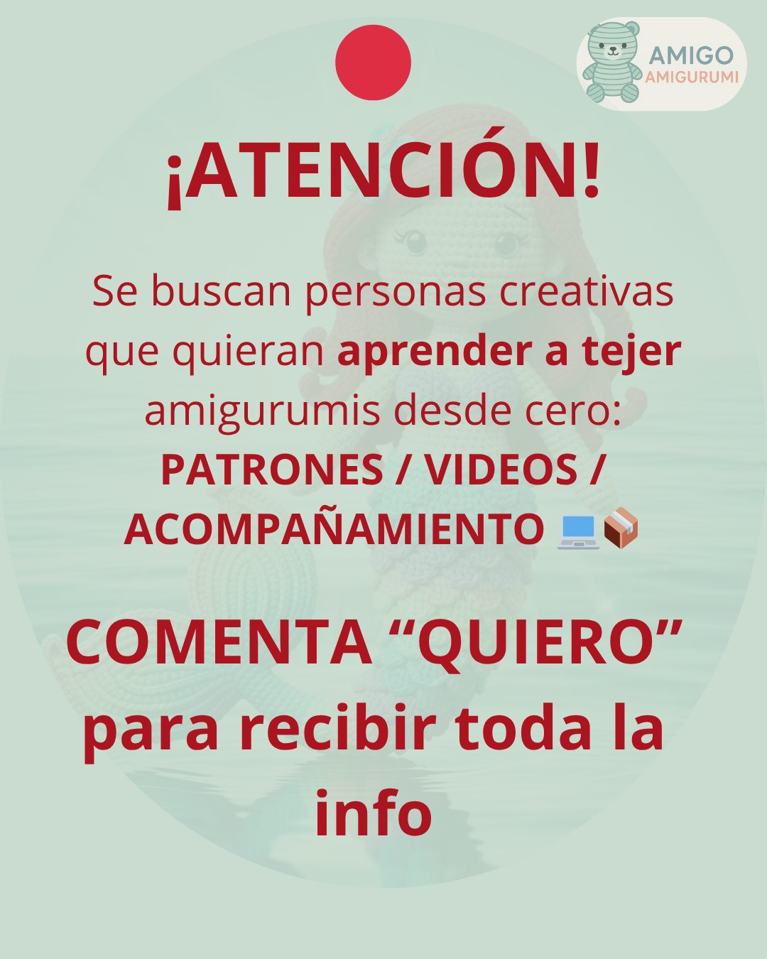 Patrón para crear una sirenita amigurumi colorida y encantadora