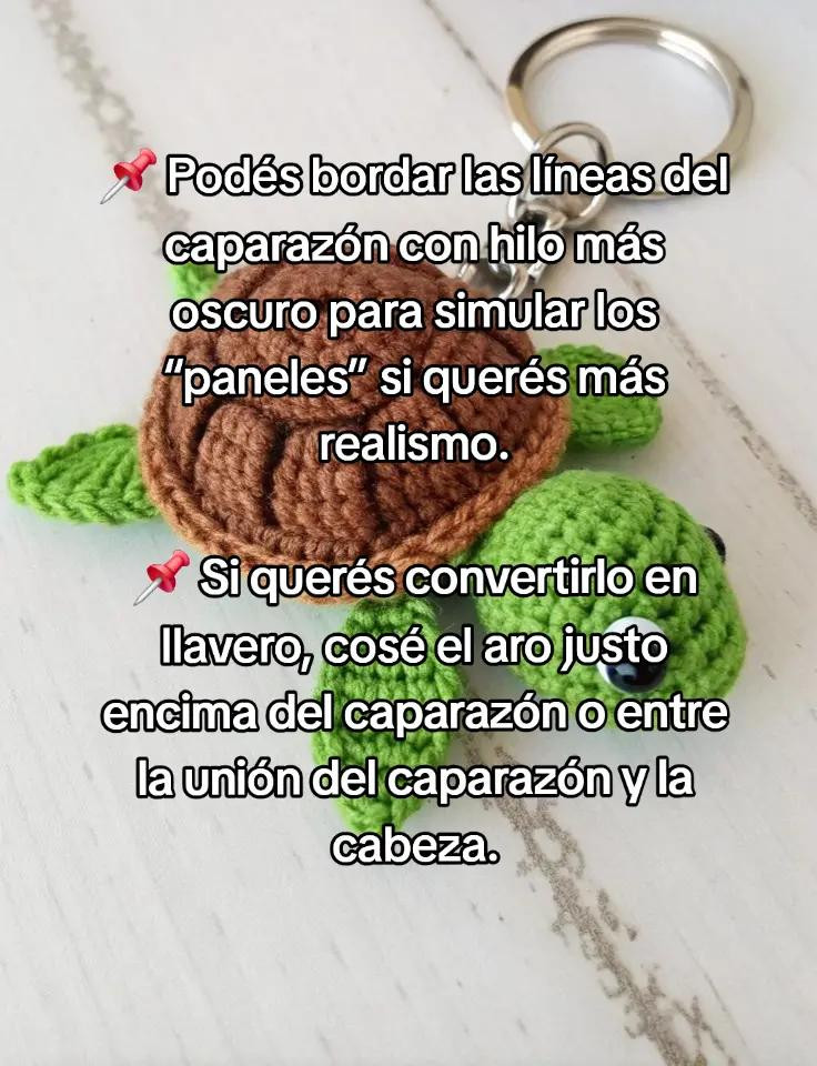 Patrón para Crear una Tortuga Amigurumi Llavero con Instrucciones Detalladas