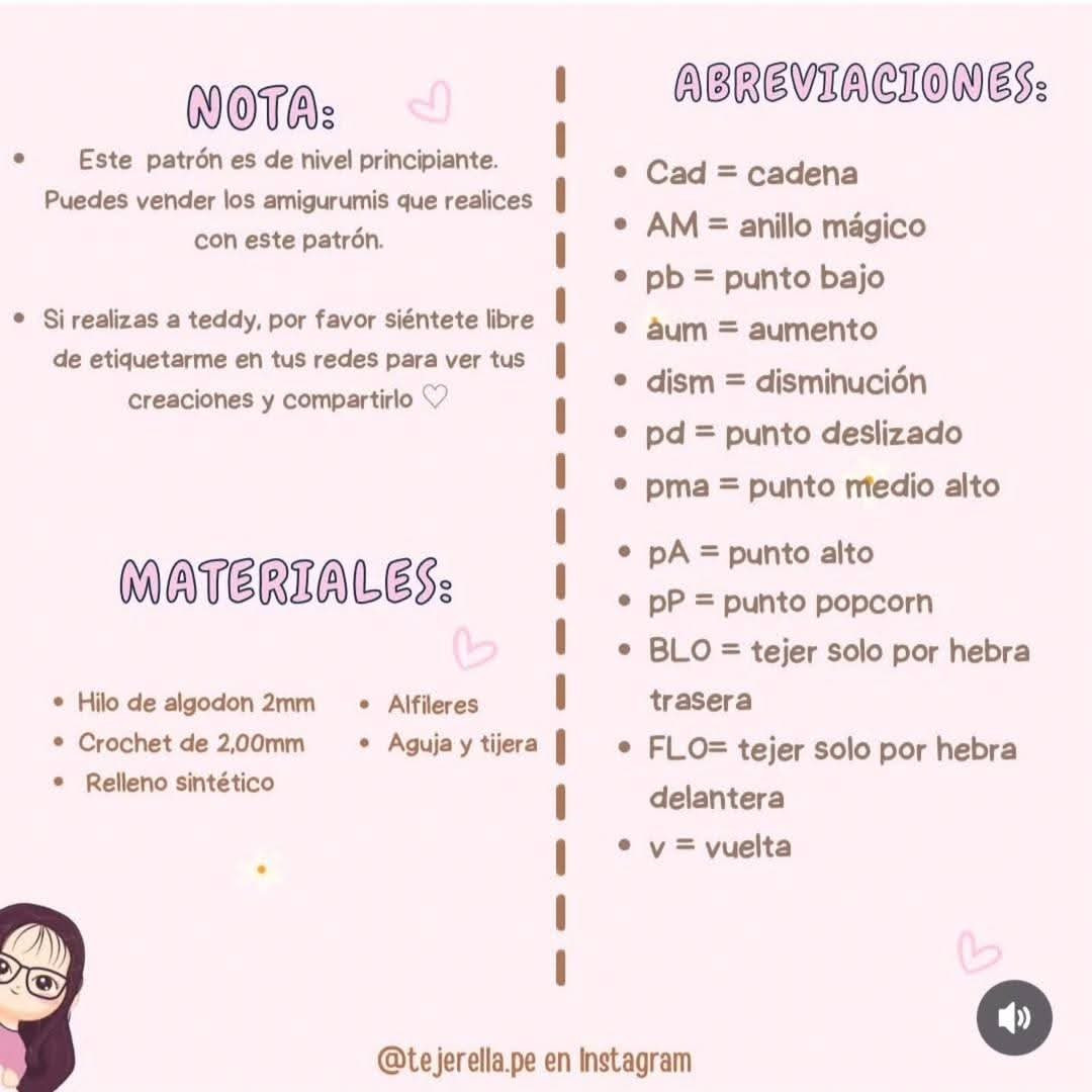 Patrón para tejer adorables ositos de crochet paso a paso