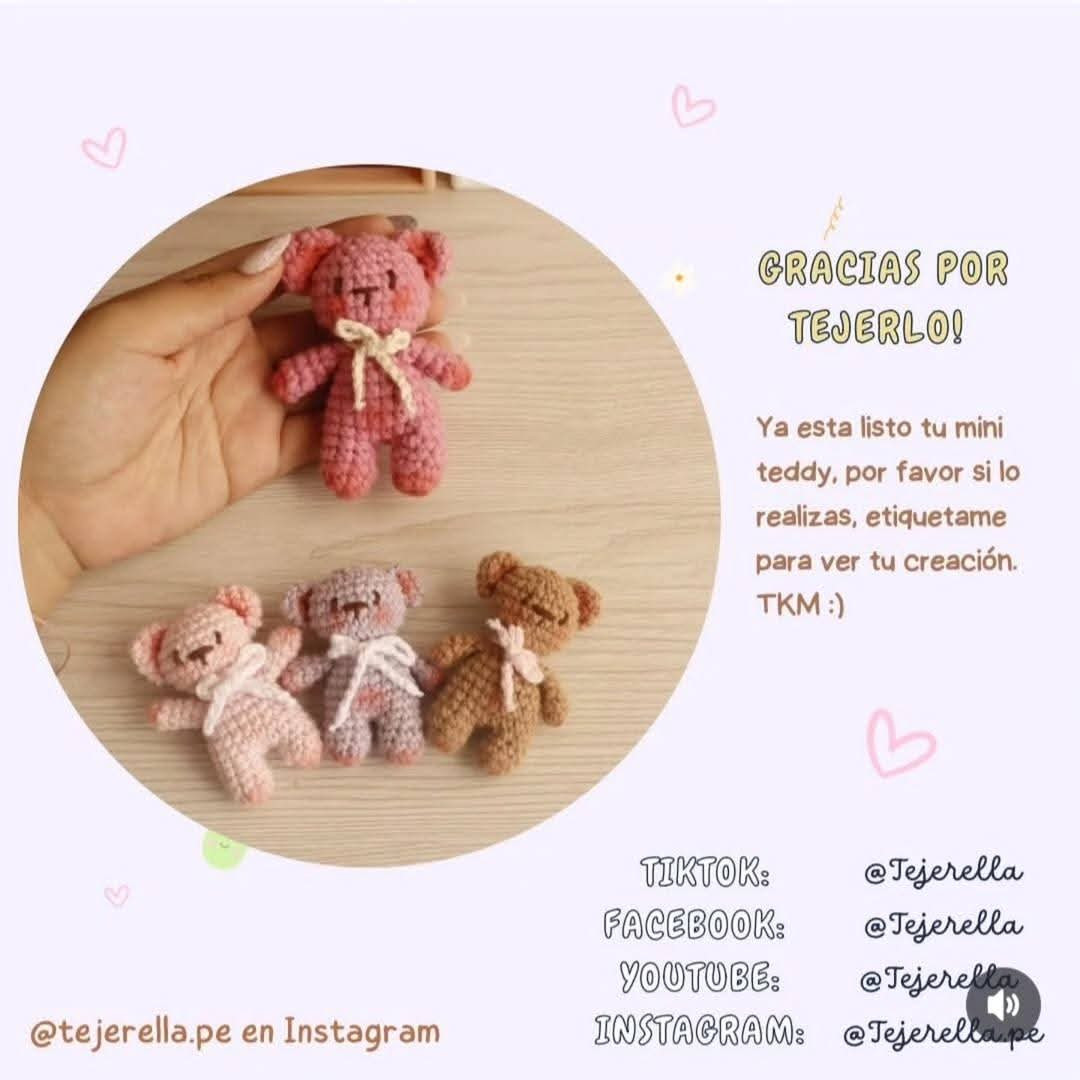 Patrón para tejer adorables ositos de crochet paso a paso