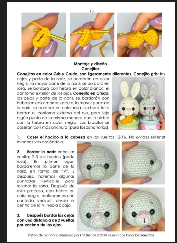 Patrones de amigurumis de Pascua: conejos, pollitos y corderos adorables
