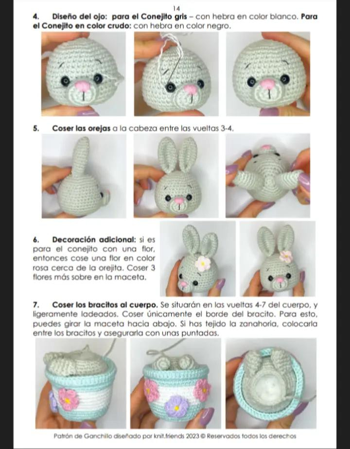 Patrones de amigurumis de Pascua: conejos, pollitos y corderos adorables