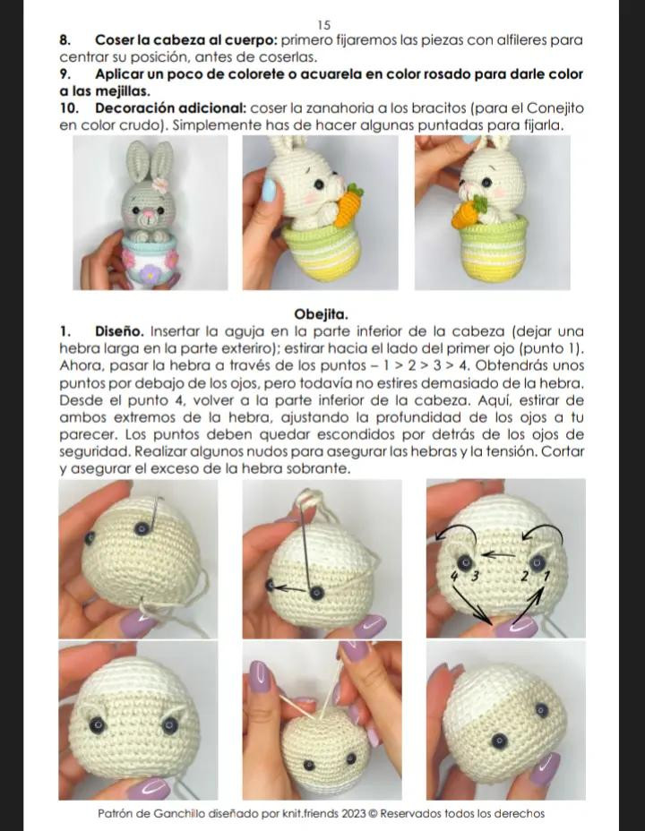 Patrones de amigurumis de Pascua: conejos, pollitos y corderos adorables