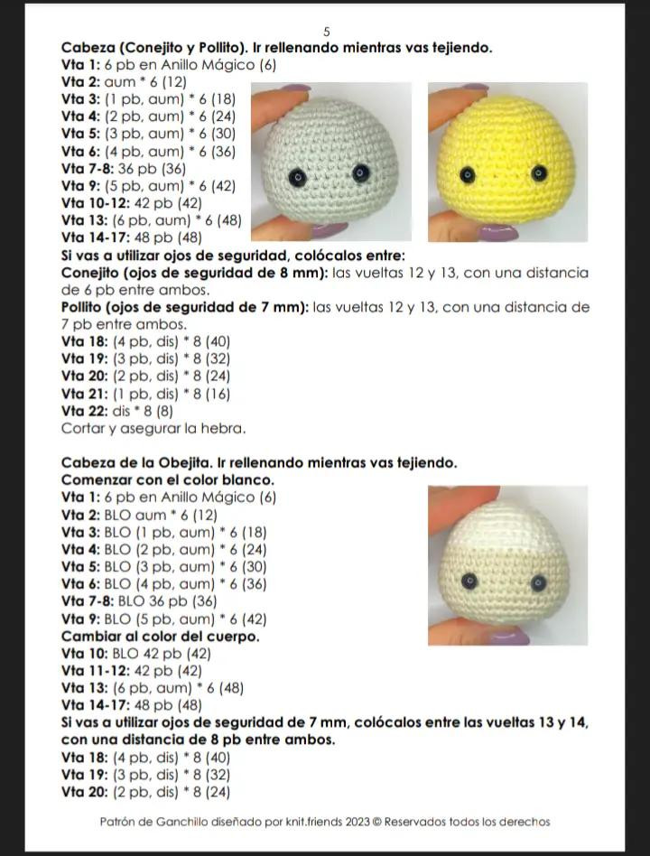 Patrones de amigurumis de Pascua: conejos, pollitos y corderos adorables