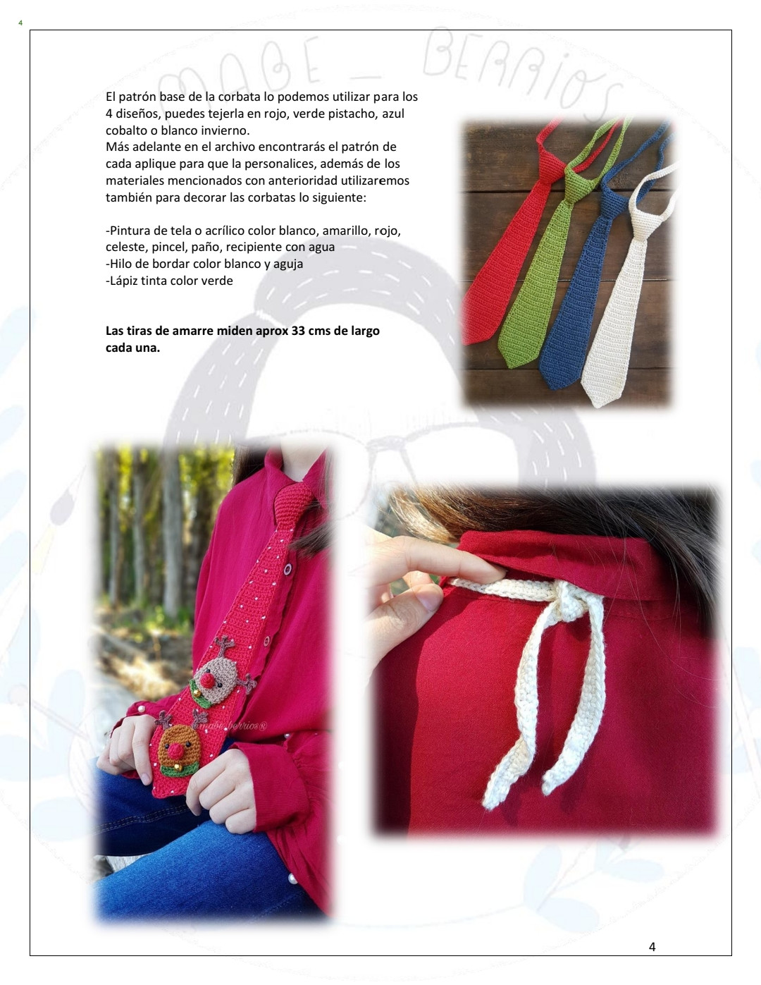 Patrones de Corbatas Navideñas a Crochet para Fiestas Alegres
