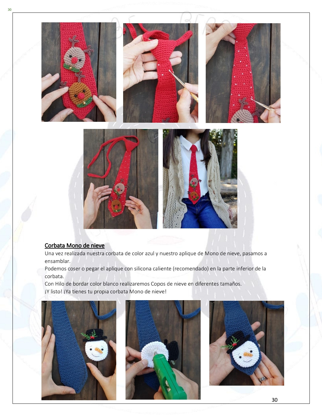Patrones de Corbatas Navideñas a Crochet para Fiestas Alegres