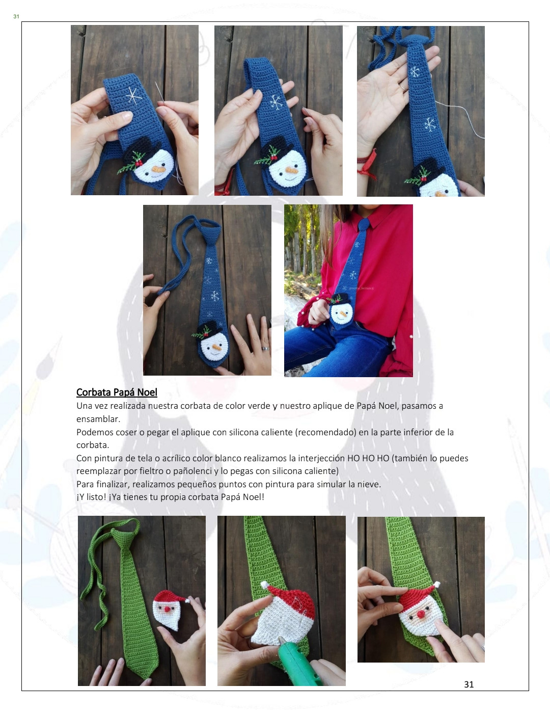 Patrones de Corbatas Navideñas a Crochet para Fiestas Alegres