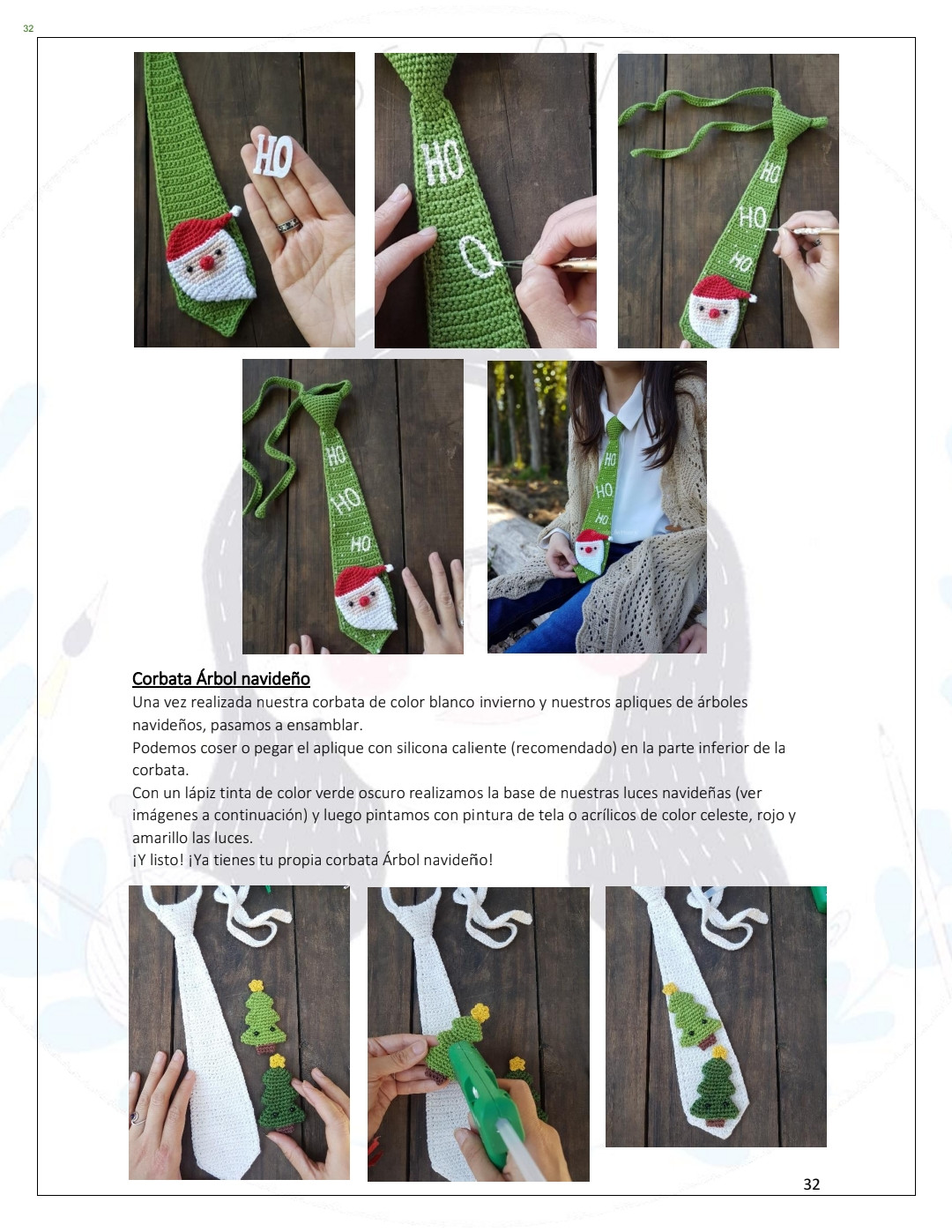 Patrones de Corbatas Navideñas a Crochet para Fiestas Alegres