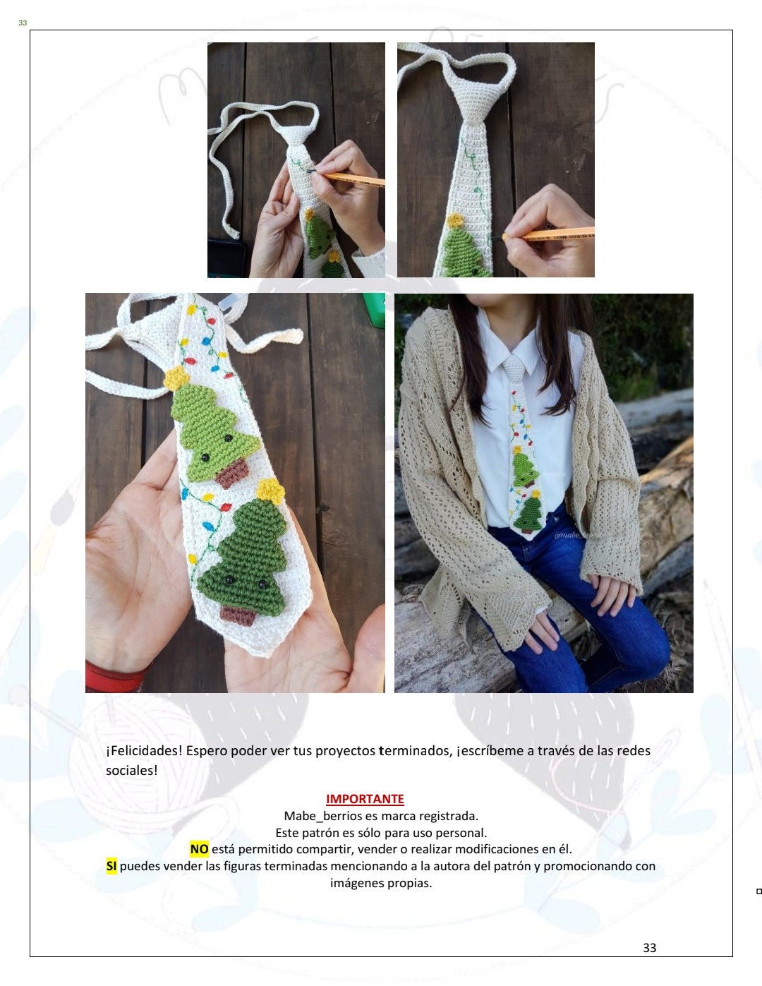Patrones de Corbatas Navideñas a Crochet para Fiestas Alegres