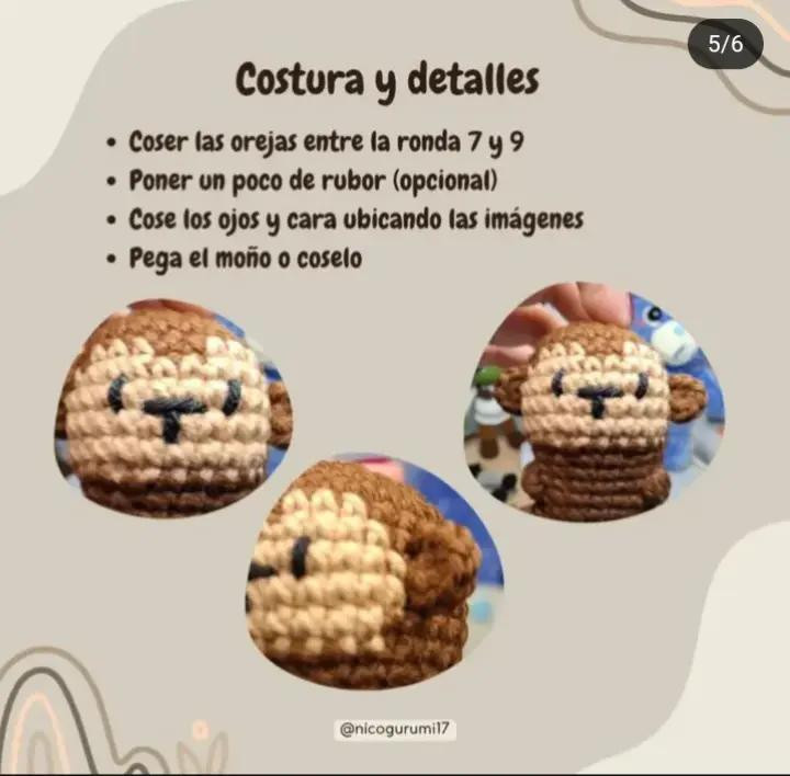 Patrones gratuitos para tejer amigurumis de monitos adorables.