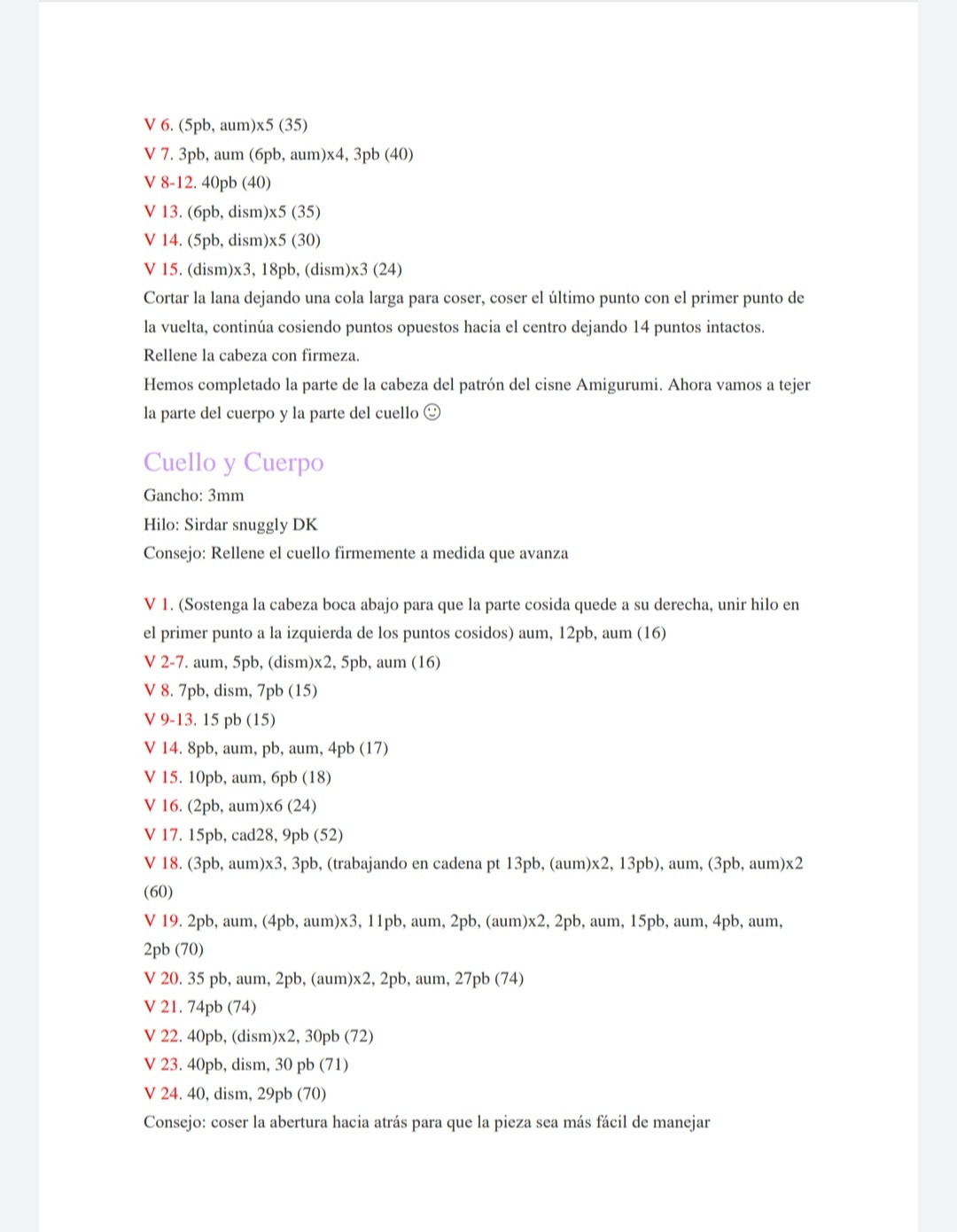 PDF Patrón Gratis para Tejer un Cisne Blanco Amigurumi