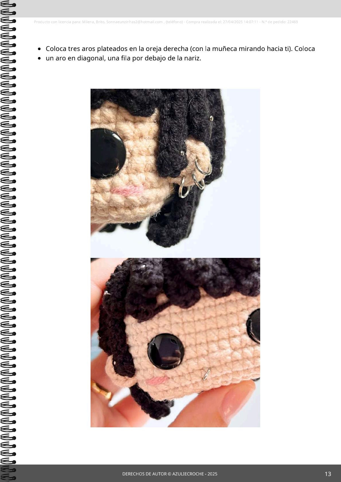 Pequeño muñeco amigurumi con flores amarillas, perfecto para regalar.
