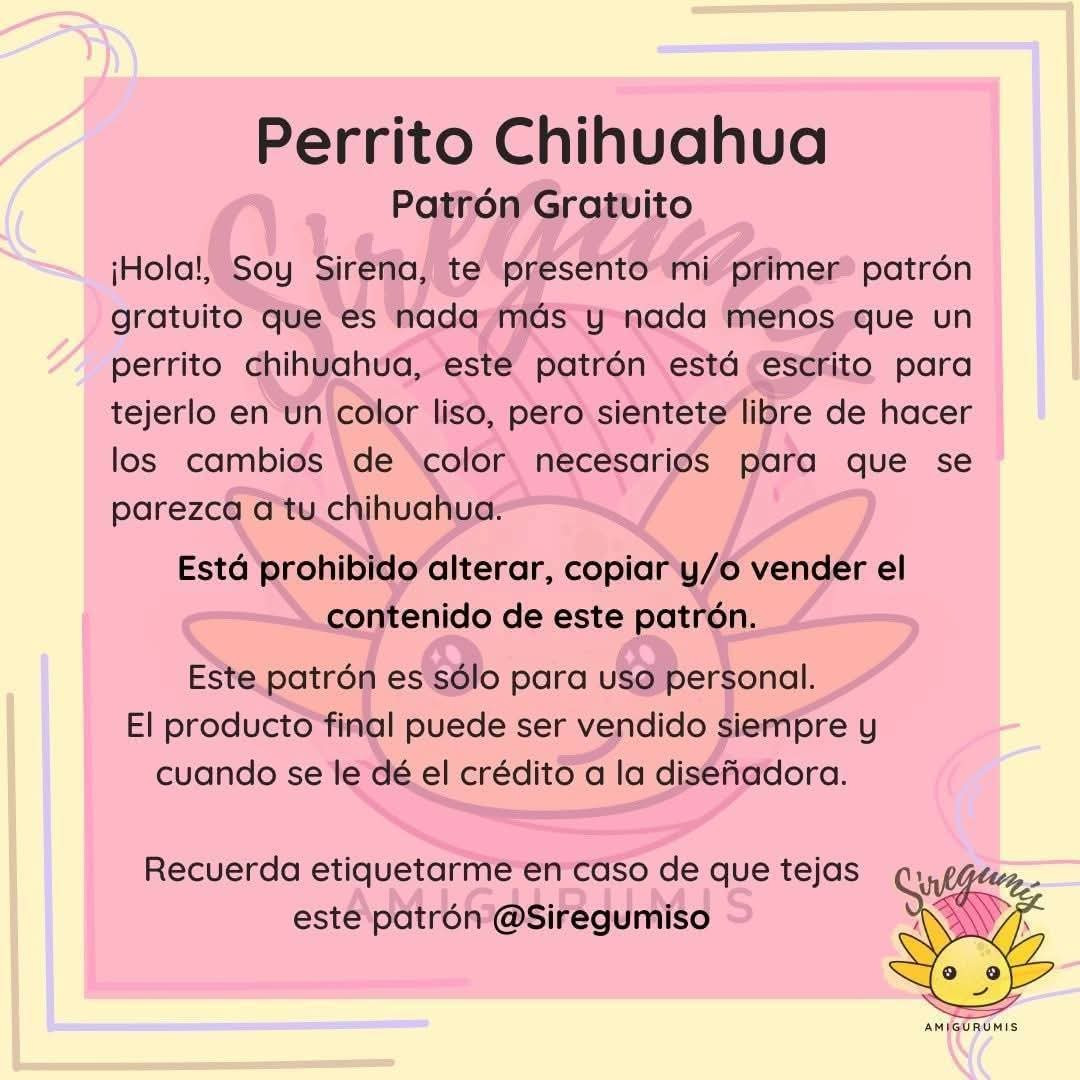 Perrito Chihuahua: Crea tus propios amigurumis con este patrón gratuito