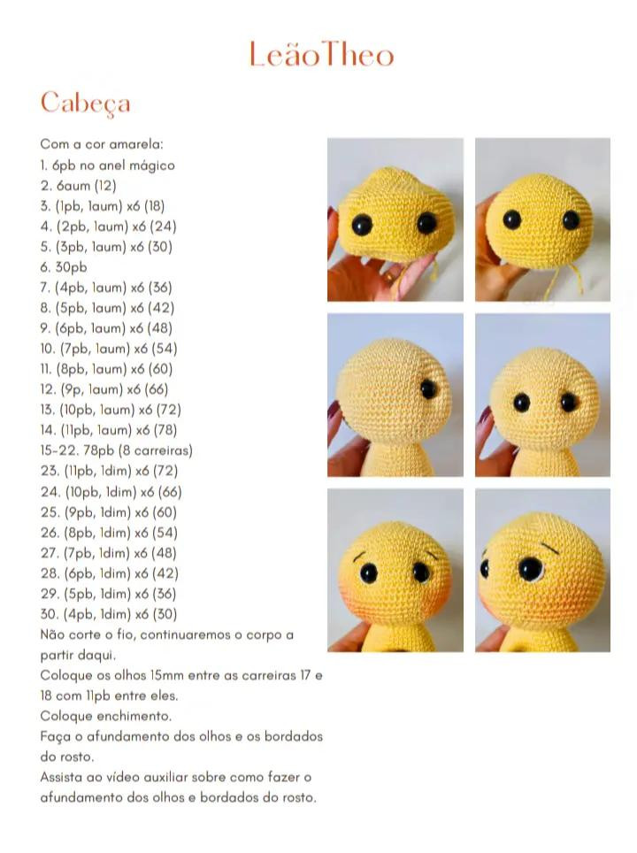 plaintext Amigurumi de Leão Fofo: Guia Completo para Crochê Iniciante