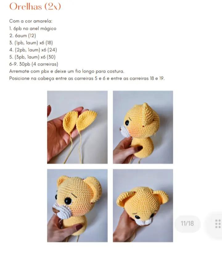 plaintext Amigurumi de Leão Fofo: Guia Completo para Crochê Iniciante