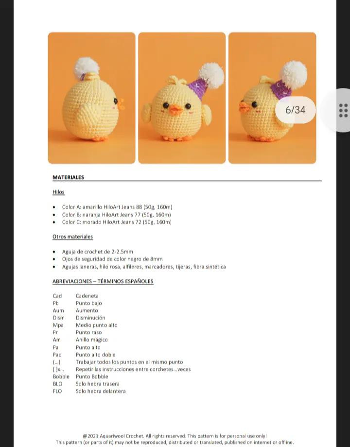 Pollito de Amigurumi con Sombrero Festivo: Patrón Fácil y Divertido