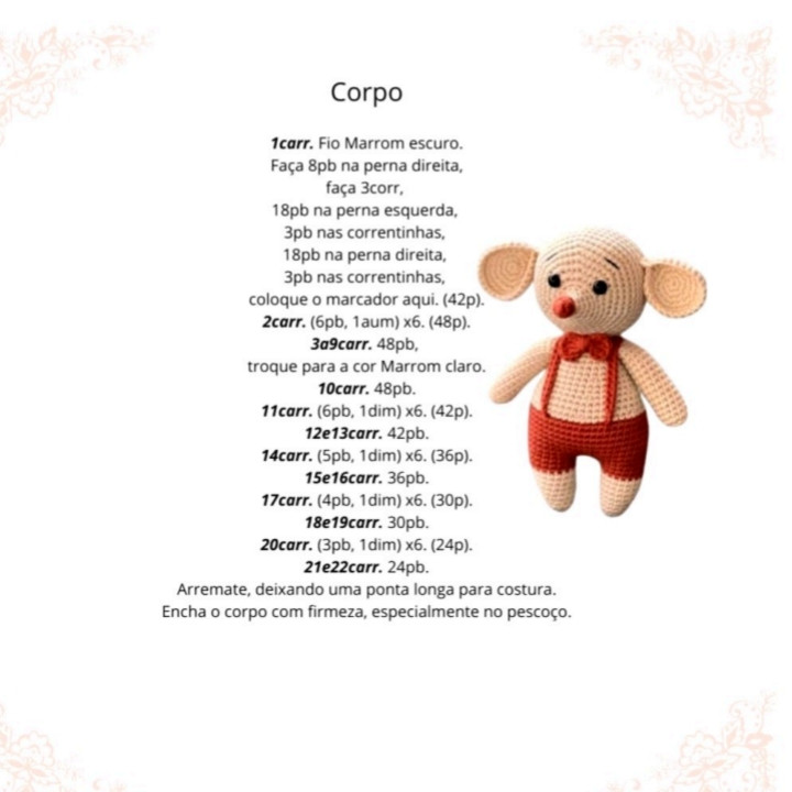 Rato Amigurumi com Gravata: Instruções de Crochê Criativas