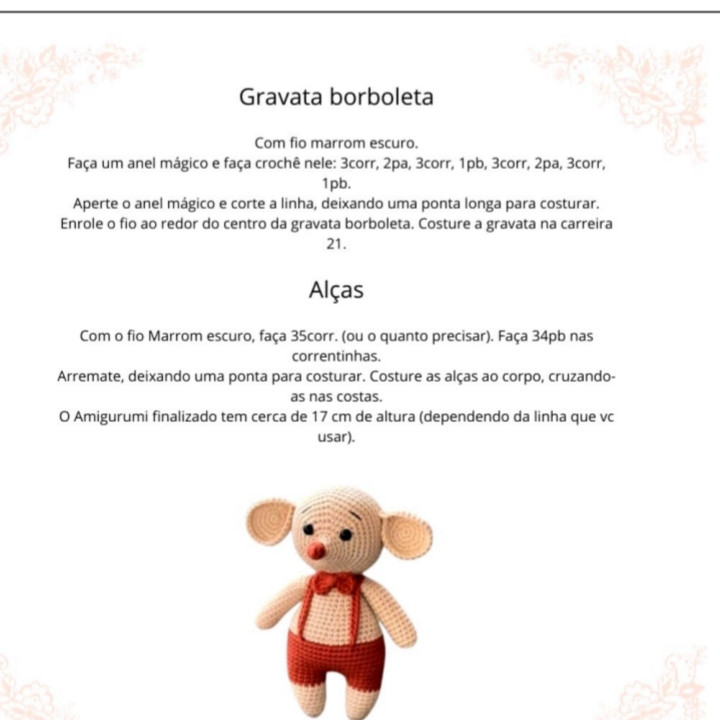 Rato Amigurumi com Gravata: Instruções de Crochê Criativas