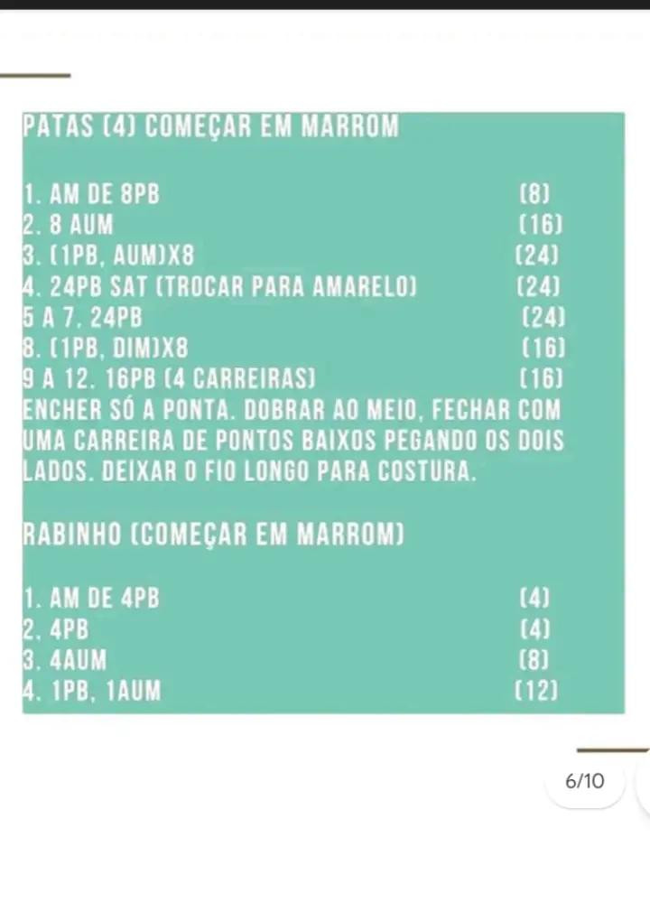 Receita Amigurumi de Girafa: Instruções de Móc Len Detalhadas