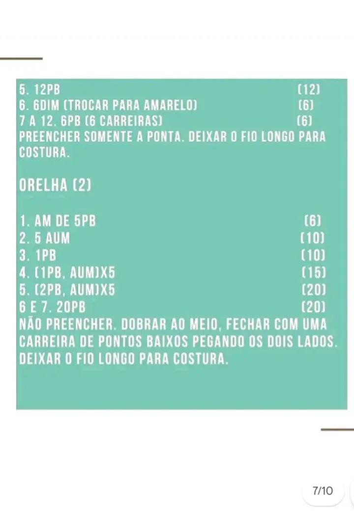 Receita Amigurumi de Girafa: Instruções de Móc Len Detalhadas