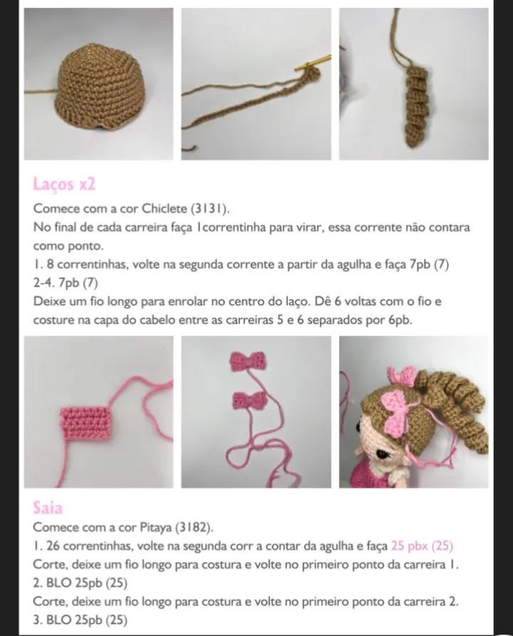 Receita de Amigurumi: Boneca de Crochê "Laila" com Vestido Verde