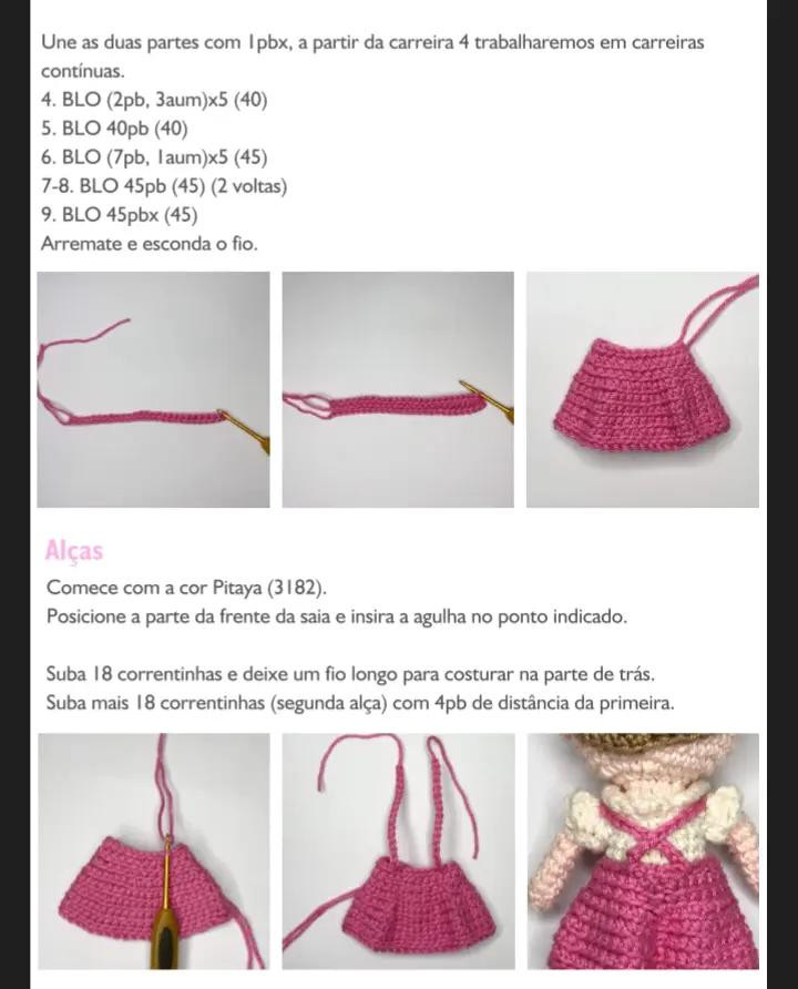 Receita de Amigurumi: Boneca de Crochê "Laila" com Vestido Verde