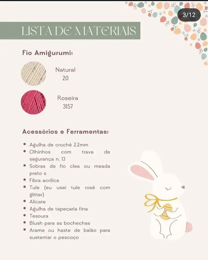 Receita de Amigurumi: Coelhinha Bailarina Dorothy com Vestido Rosa
