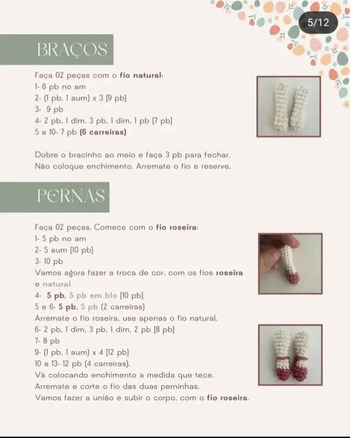Receita de Amigurumi: Coelhinha Bailarina Dorothy com Vestido Rosa