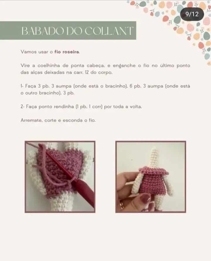 Receita de Amigurumi: Coelhinha Bailarina Dorothy com Vestido Rosa