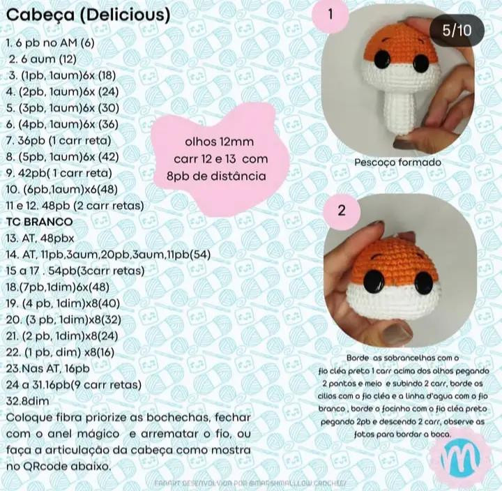 Receita de Amigurumi: Como Fazer uma Raposinha Fofa em Crochê