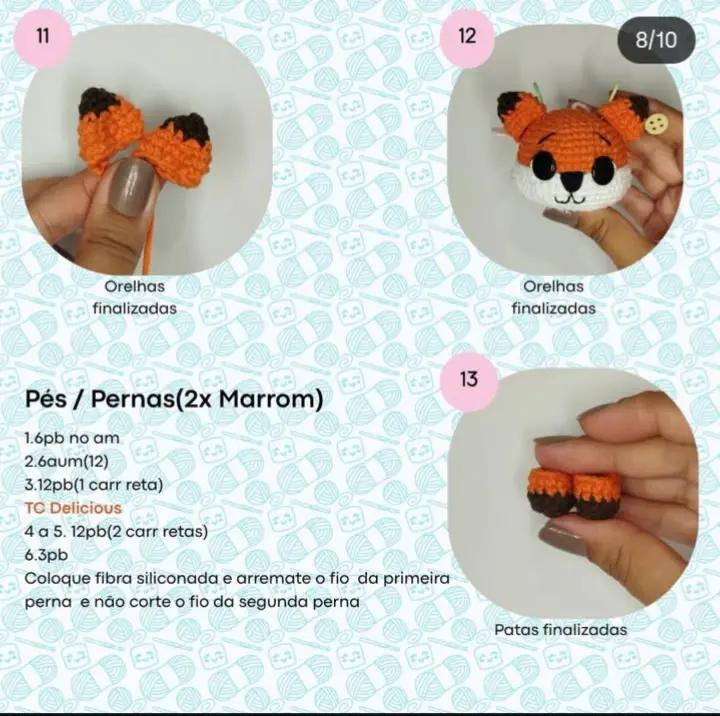 Receita de Amigurumi: Como Fazer uma Raposinha Fofa em Crochê