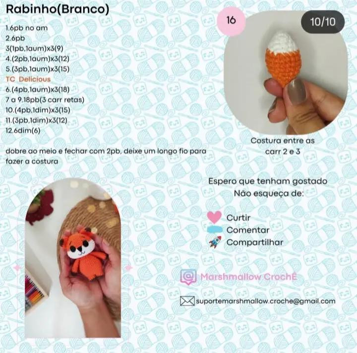 Receita de Amigurumi: Como Fazer uma Raposinha Fofa em Crochê