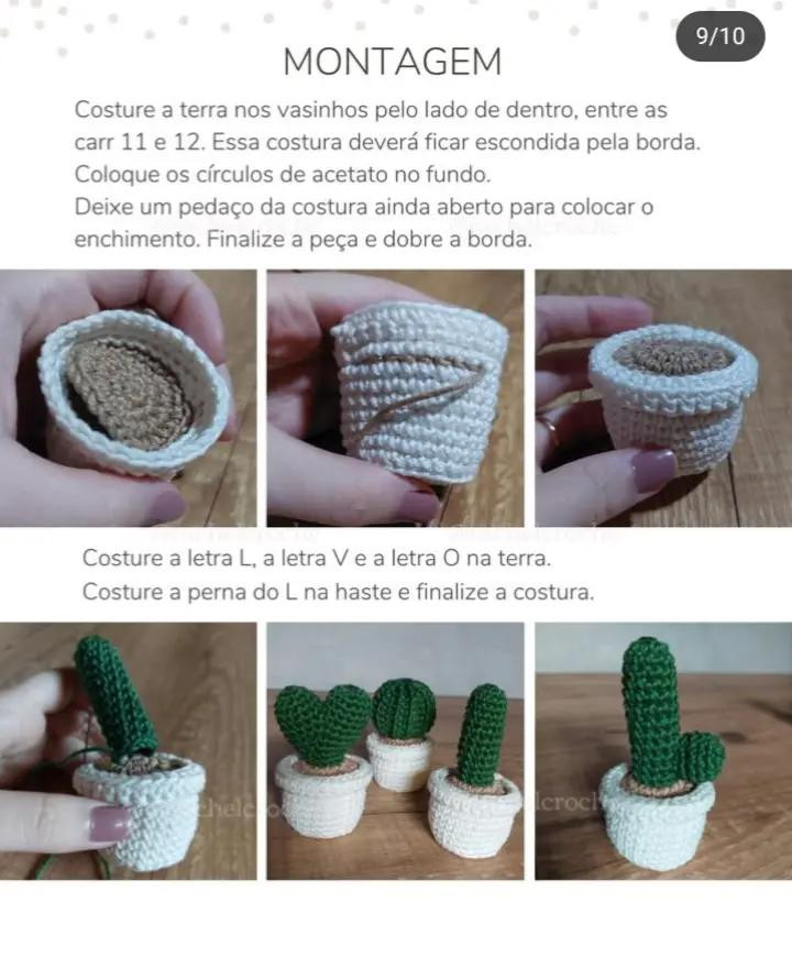 Receita de Amigurumi: Crie Cactos "Love" Com Charme Artesanal