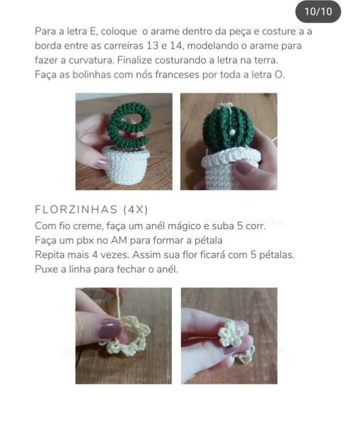 Receita de Amigurumi: Crie Cactos "Love" Com Charme Artesanal