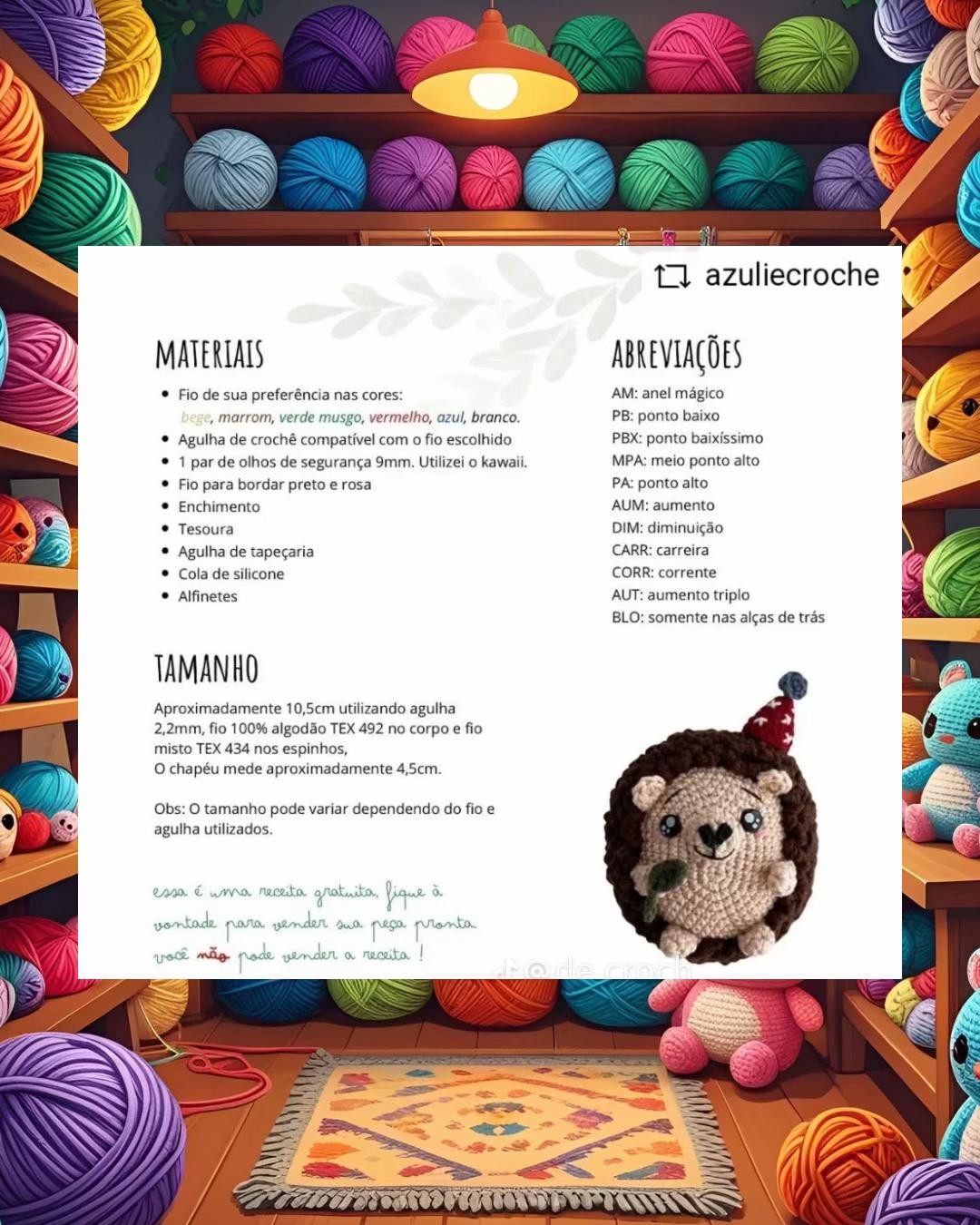 Receita de Amigurumi: Crie seu Porco-Espinho George com Este Gráfico